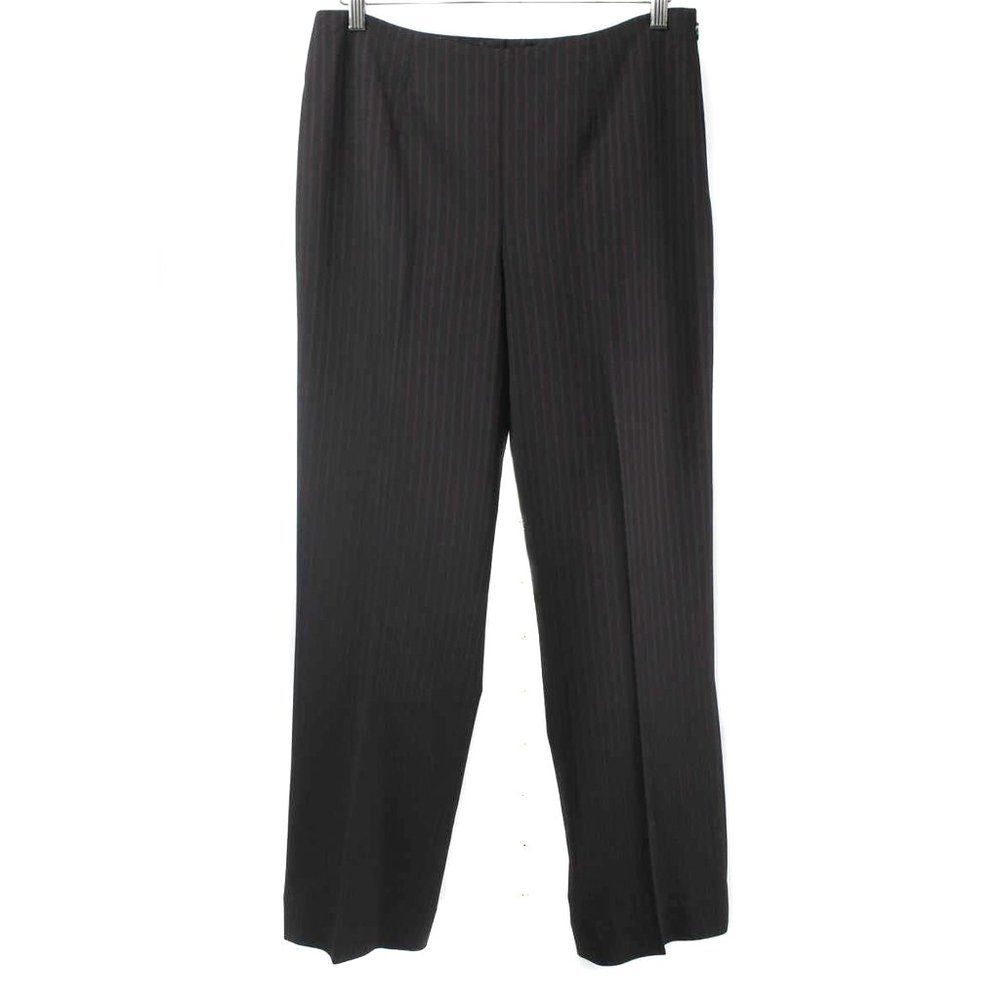 ESCADA Black with Red Pinstripe Wool Dress Pants Women's Size 42/12